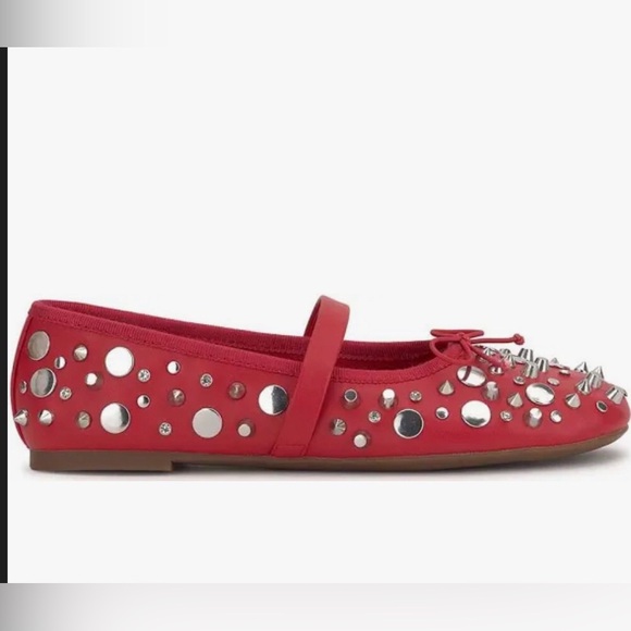 Jessica Simpson red Azalina Studded Mary Jane Ballet Flats size‎ 11 brand new - Picture 5 of 12